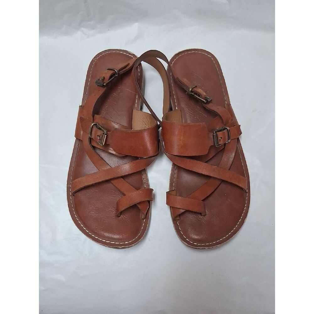 Patricia Nassh Brown Leather Strappy Sandals Sz 7M Preowned